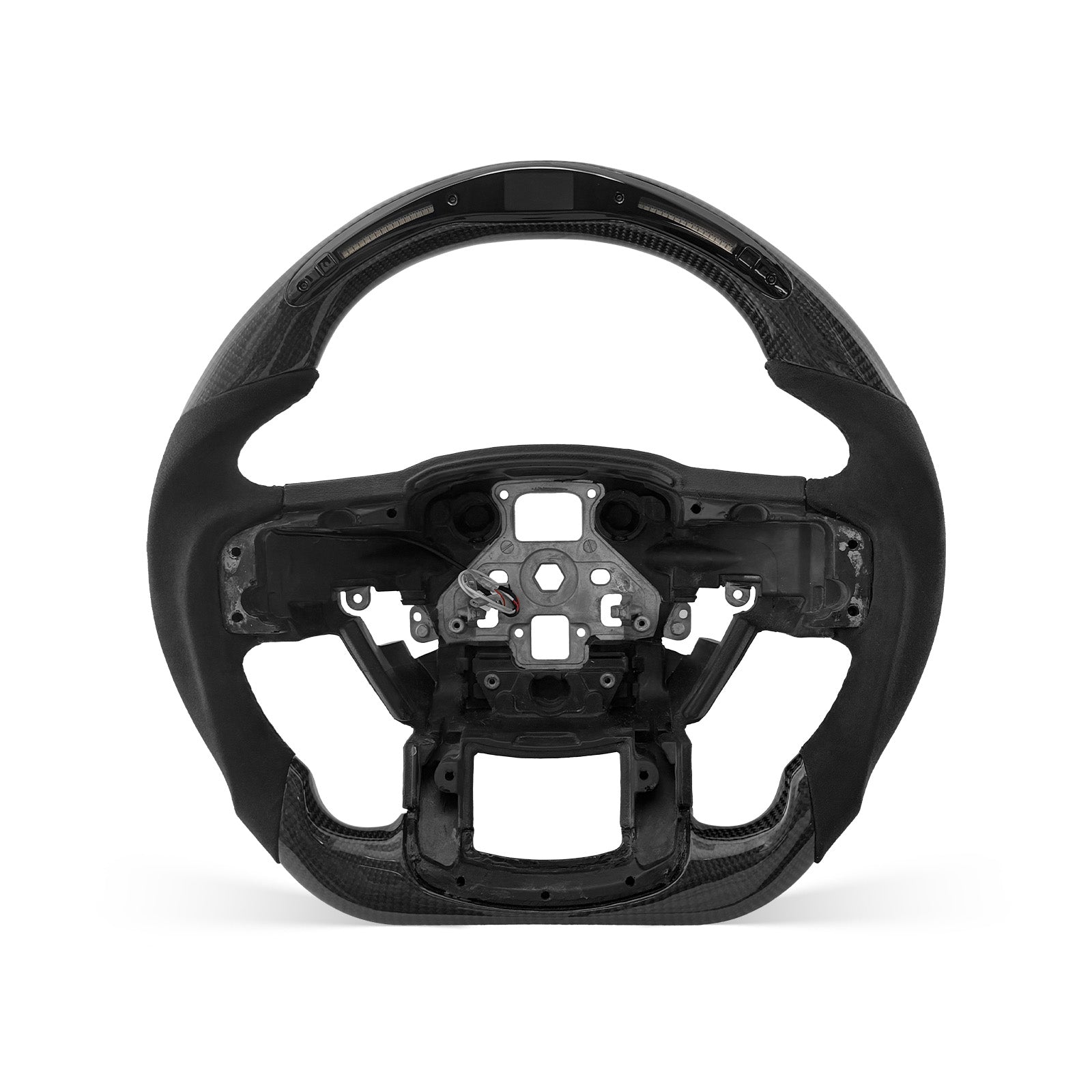 Ford F-150 2015-2020 steering wheel, Style 09 · 3K Gloss Carbon Fiber · Alcantara / Suede · LED · With Paddle Opening