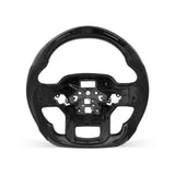 Ford F-150 2015-2020 steering wheel, Style 12 · 3K Gloss Carbon Fiber · Alcantara / Suede · LED · Heated · With Paddle Opening