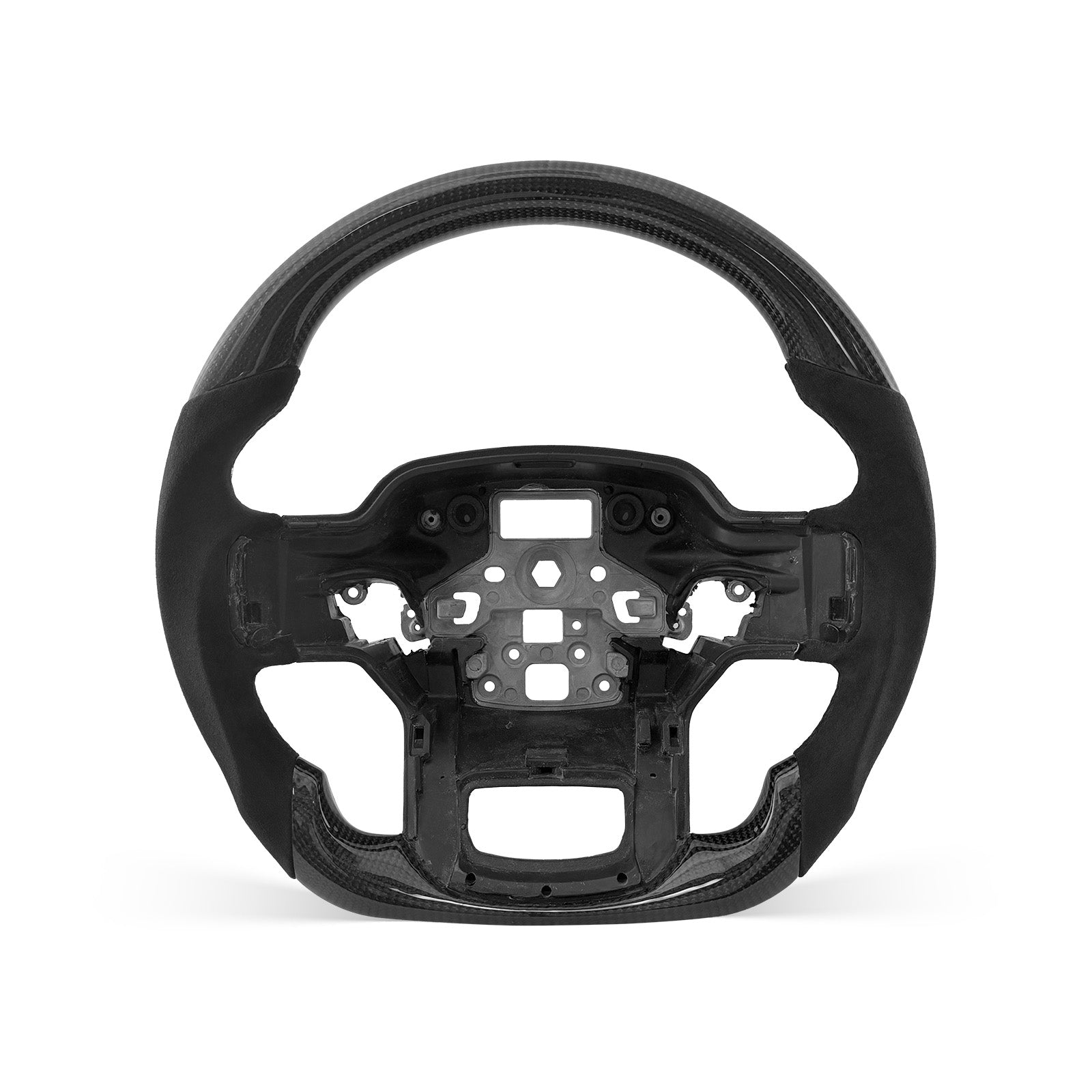 Ford F-150 2015-2020 steering wheel, Style 13 · 3K Gloss Carbon Fiber · Alcantara / Suede · With Paddle Opening
