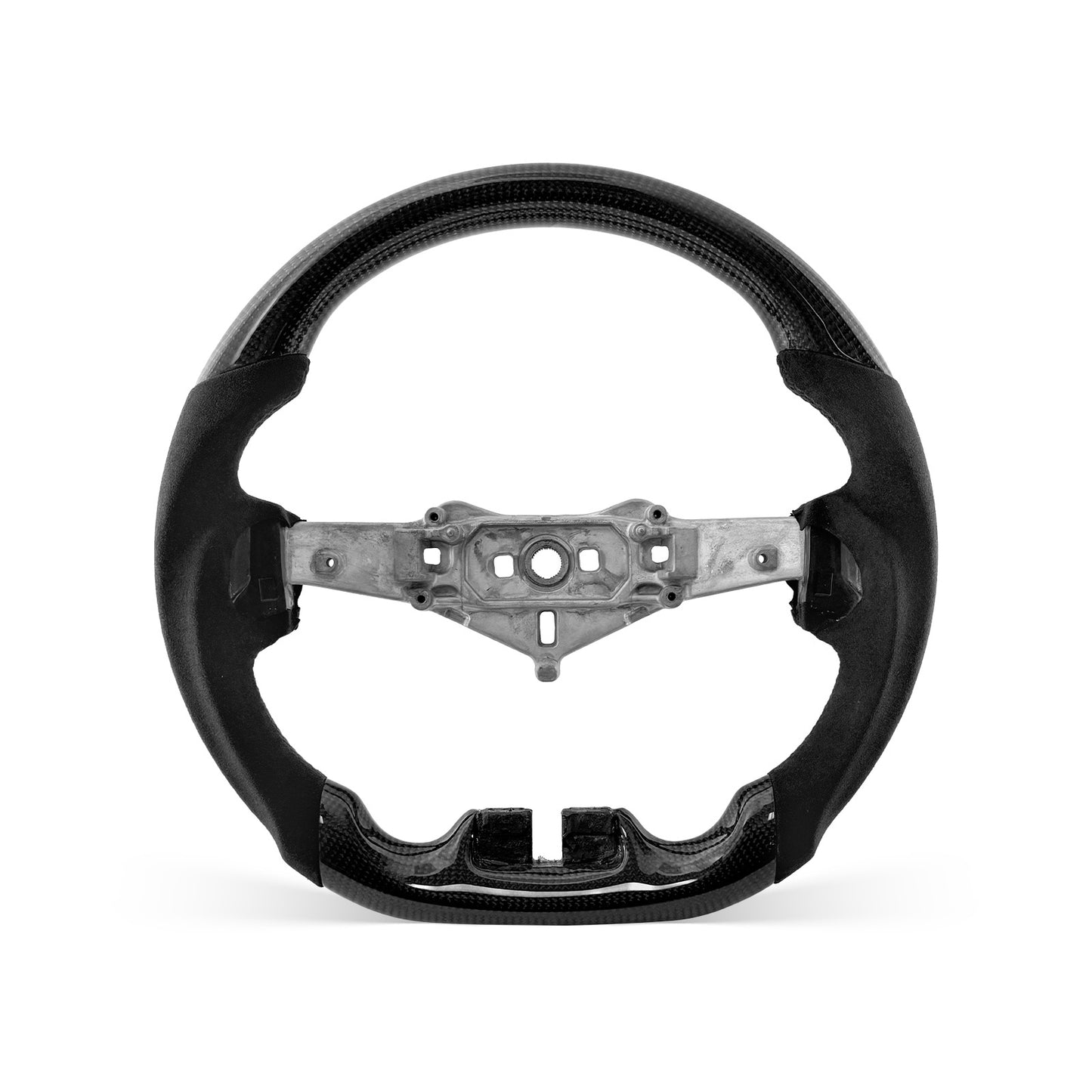 JEEP JK 2011-2018 steering wheel, Style 03 · 3K Gloss Carbon Fiber · Alcantara / Suede · Universal Paddle Compatibility