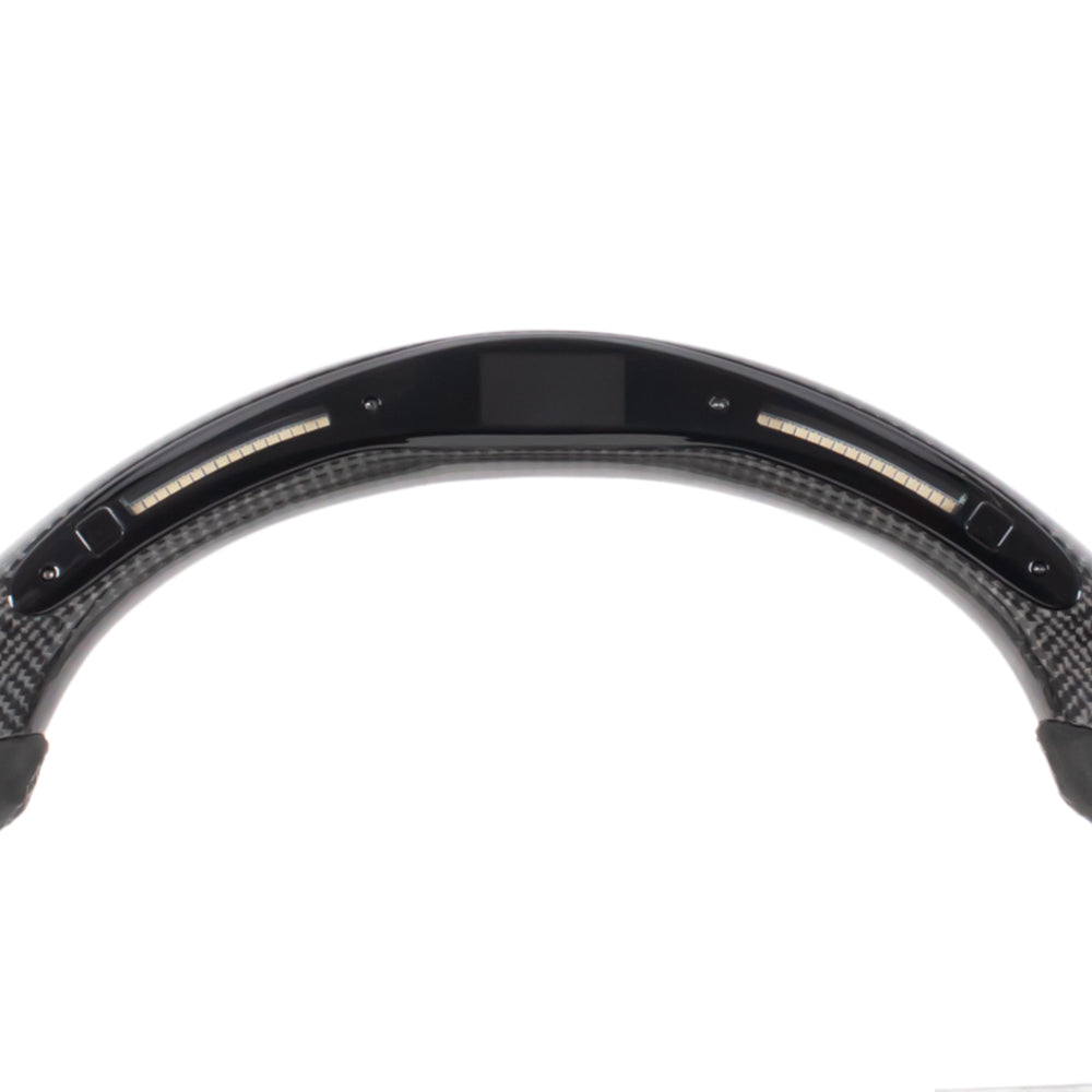 D-CARBON 2006-2018 Jeep Wrangler JK Steering Wheel In Gloss Carbon Fiber & Alcantara Grip With Led Race Display