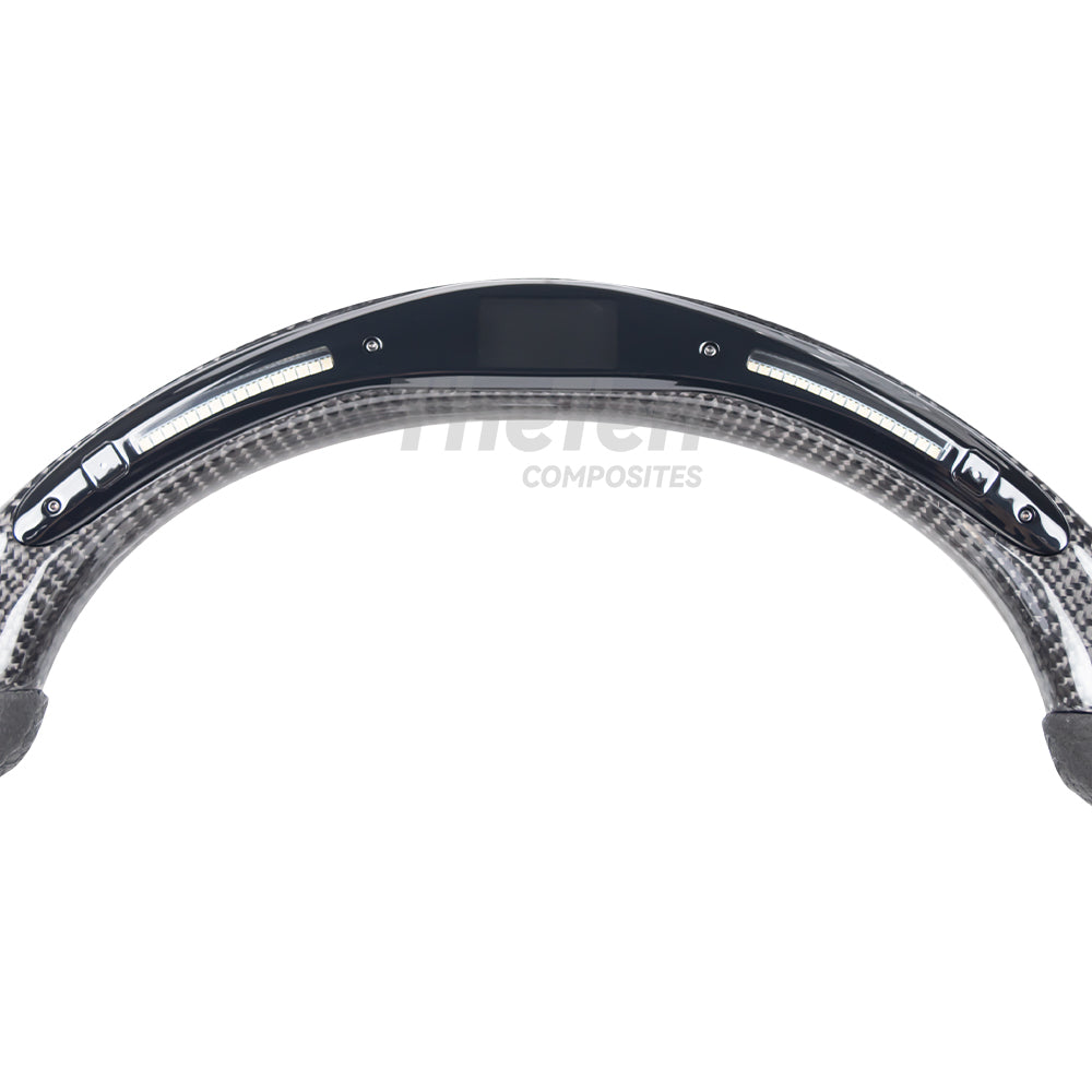 D-CARBON INFINITI Q50 CARBON FIBER ALCANTARA STEERING WHEEL WITH LED RACING STRIPE