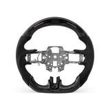 Mustang 2015-2017 steering wheel, Style 04 · 3K Gloss Carbon Fiber · Alcantara / Suede · LED · Universal Paddle Compatibility
