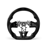 Infiniti Q50 2013-2017 steering wheel, Style 04 · 3K Gloss Carbon Fiber · Alcantara / Suede · LED · Universal Paddle Compatibility