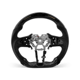 Infiniti Q60 2017-2026 steering wheel, Style 04 · 3K Gloss Carbon Fiber · Alcantara / Suede · Universal Paddle Compatibility