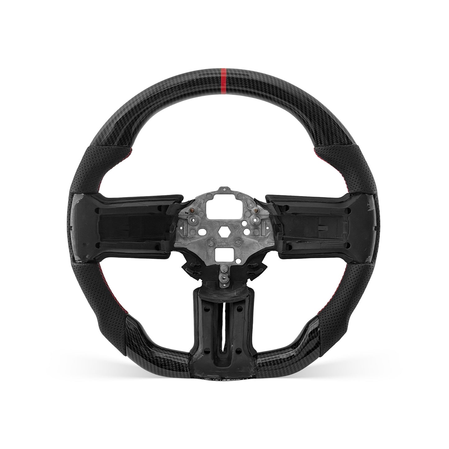 Mustang 2010-2014 steering wheel, Style 01 · HYDRO-DIP · Perforated Leather · Without Paddle Opening