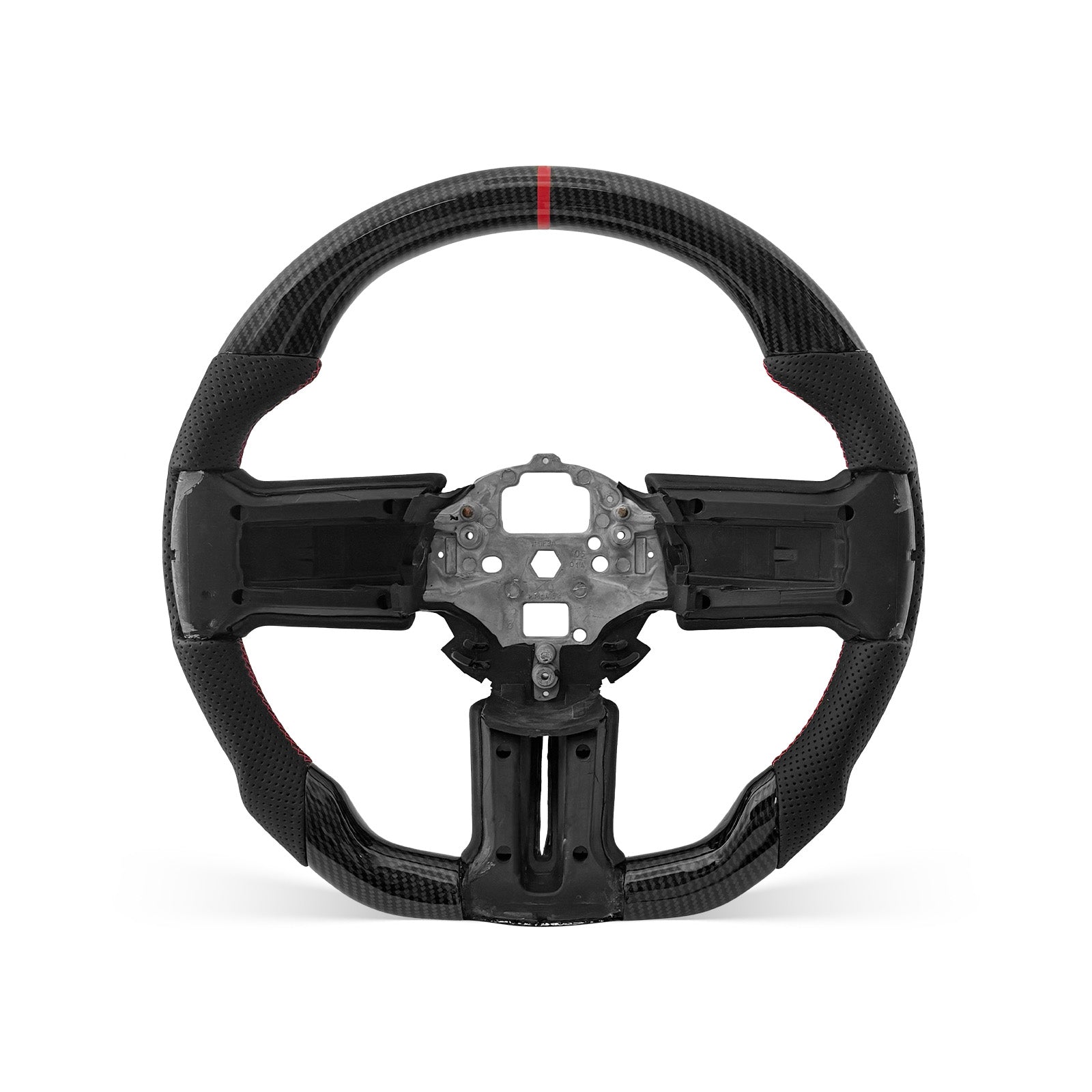 Mustang 2010-2014 steering wheel, Style 01 · HYDRO-DIP · Perforated Leather · Without Paddle Opening