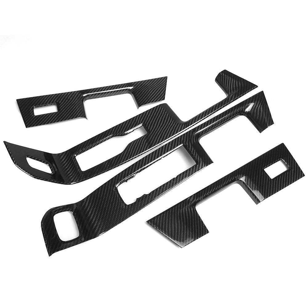 THETEN  2021-2024 FORD F150 RAPTOR ADHESIVE GLOSSY CARBON FIBER WINDOW LIFT PANEL 4-PIECE SET