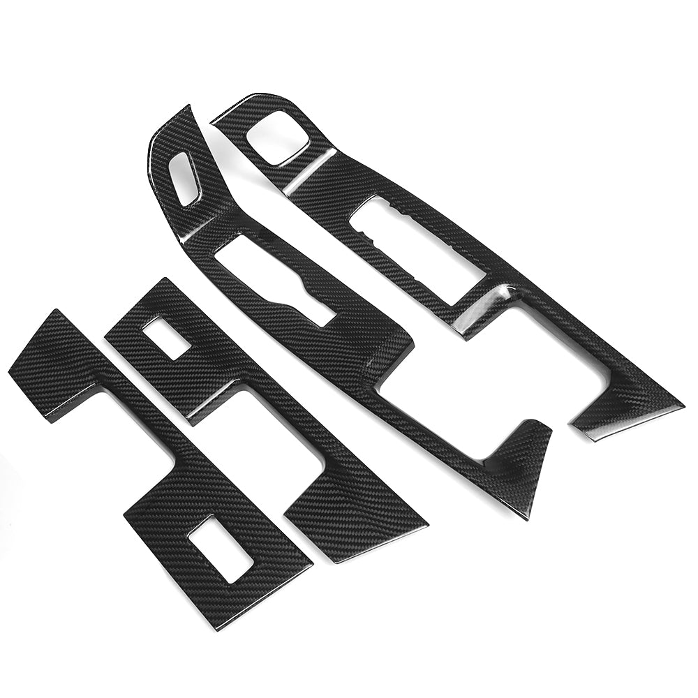 THETEN  2021-2024 FORD F150 RAPTOR ADHESIVE GLOSSY CARBON FIBER WINDOW LIFT PANEL 4-PIECE SET