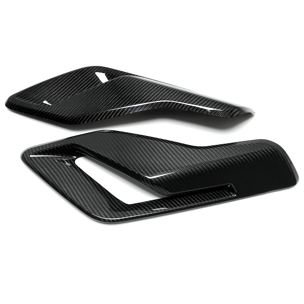 THETEN  2021-2024 FORD F150 RAPTOR ADHESIVE GLOSSY CARBON FIBER AIR VENT LOUVER PANEL 2-PIECE SET