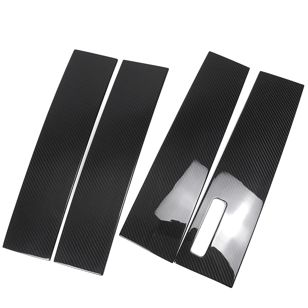 THETEN  2021-2024 FORD F150 RAPTOR ADHESIVE GLOSSY CARBON FIBER WINDOW B-PILLAR TRIM 4-PIECE SET
