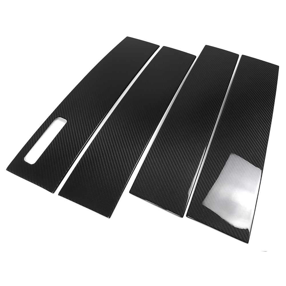 THETEN  2021-2024 FORD F150 RAPTOR ADHESIVE GLOSSY CARBON FIBER WINDOW B-PILLAR TRIM 4-PIECE SET