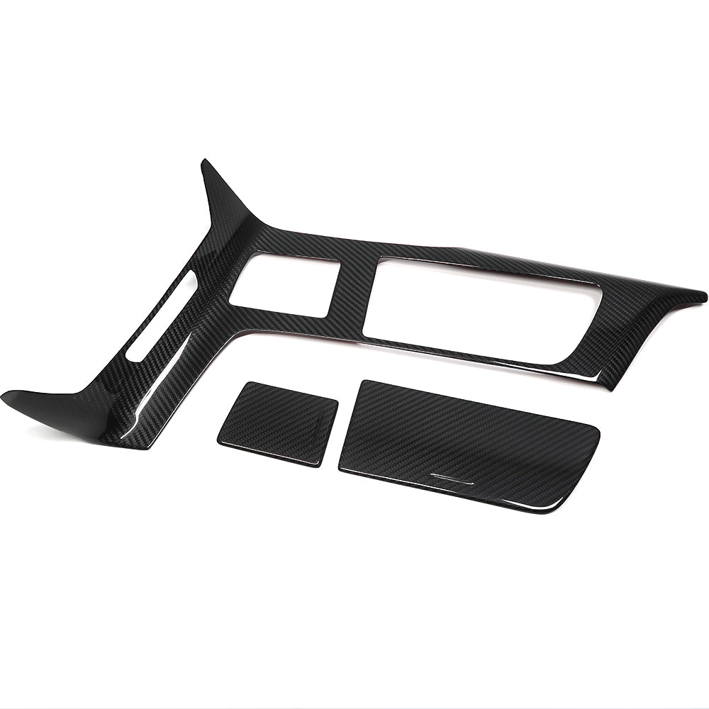 THETEN  CORVETTE C7   CARBON FIBER CENTER CONSOLE PANEL (LARGE) + CIGARETTE LIGHTER COVER + CUP HOLDER COVER 3-PIECE SET