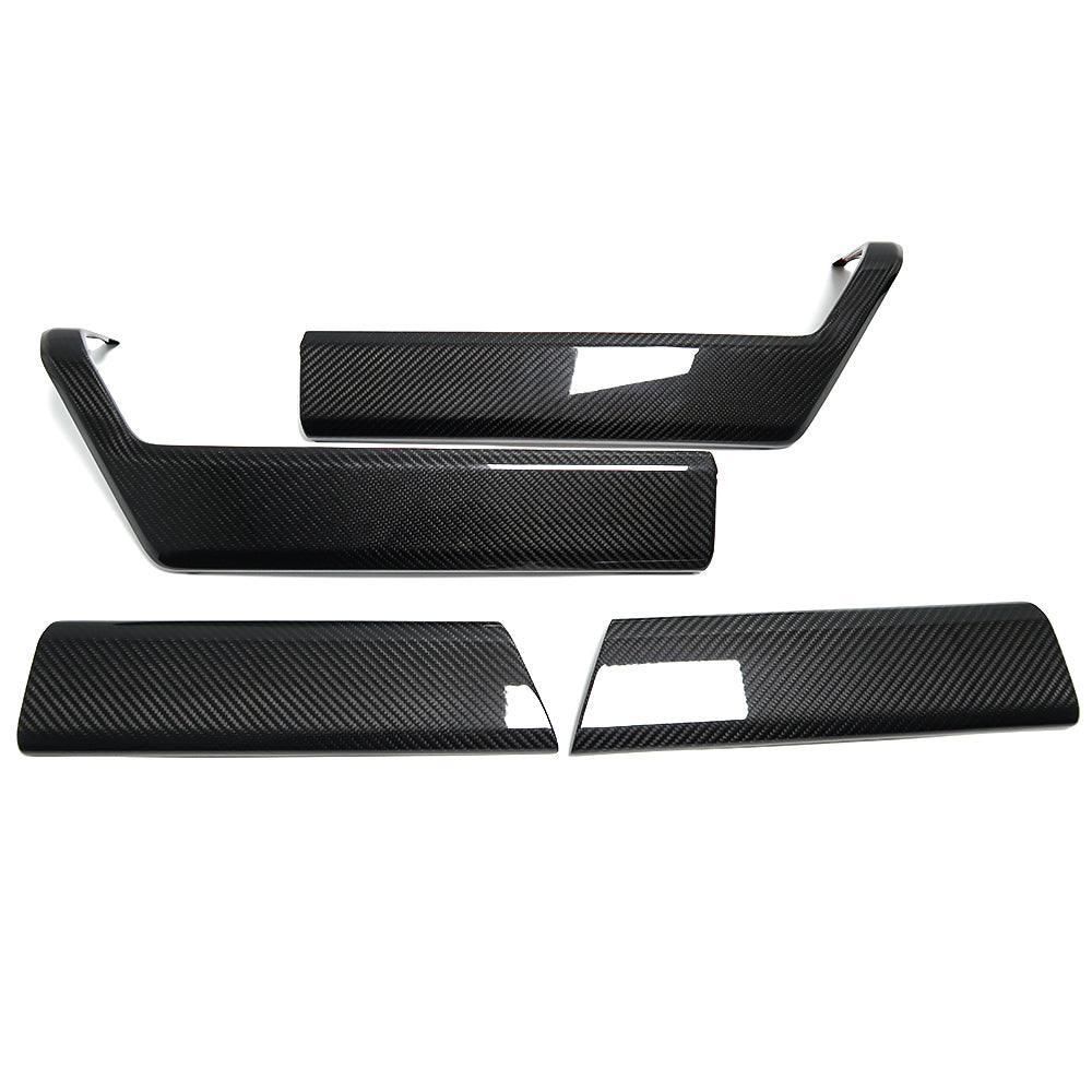 THETEN  2021-2024 FORD F150 RAPTOR ADHESIVE GLOSSY CARBON FIBER INTERIOR DOOR ARMREST FRAME 4-PIECE SET