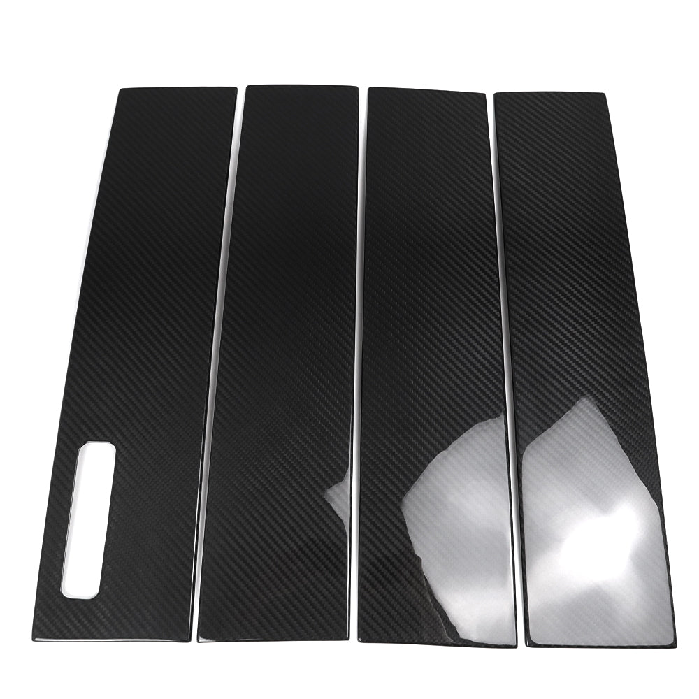 THETEN  2021-2024 FORD F150 RAPTOR ADHESIVE GLOSSY CARBON FIBER WINDOW B-PILLAR TRIM 4-PIECE SET
